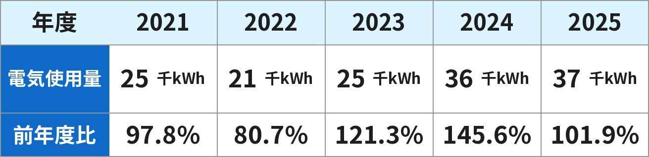 電気使用量 表